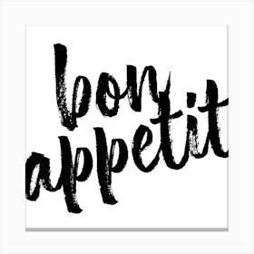 Bon Appetit Bold Script Square Canvas Print