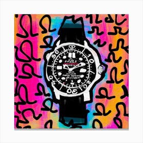 Watch On A Colorful Background Canvas Print