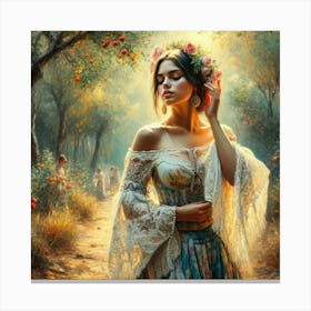 Girl In An Orchard56 Canvas Print