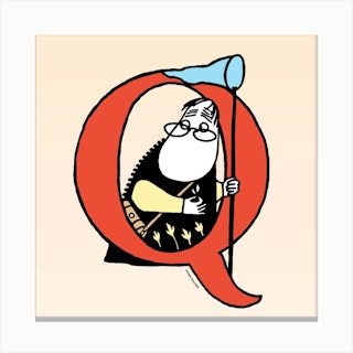 Moomin Collection Alphabet Letter Q Canvas Print