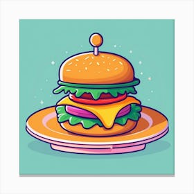 Cartoon Burger 16 Canvas Print