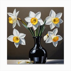 Daffodils In A Vase 5 Canvas Print