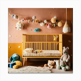 A Photo Of A Baby Crib With A Baby Sleeping In It 6 Canvas Print
