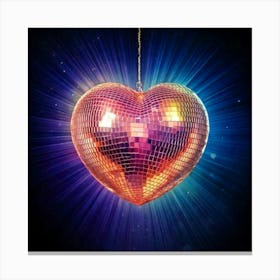 Firefly Vibrant Heart Shaped Disco Ball Floating In Light 45122 (2) Canvas Print