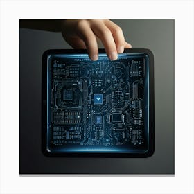 Hand Holding A Tablet Computer Canvas Print