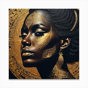 Gold And Black 11 Canvas Print