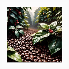 Coffee Beans In The Forest 14 Canvas Print