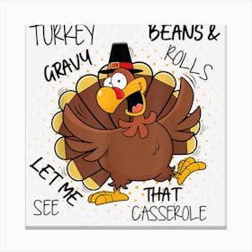 Funny Turkey Fall Vibes Thanksgiving Day Canvas Print