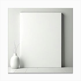 Mock Up Blank Canvas White Pristine Pure Wall Mounted Empty Unmarked Minimalist Space P (25) Canvas Print