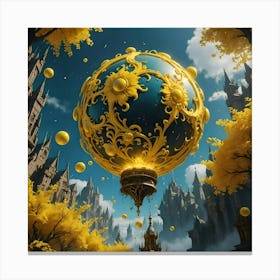 Golden Balloons In The Sky 1 Canvas Print