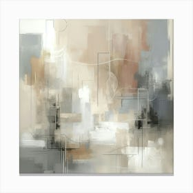 Abstract Art, Neutral Painting Beige, Grey 1 (1) Canvas Print