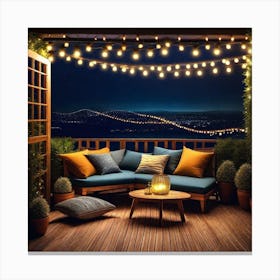 Patio With String Lights 3 Canvas Print