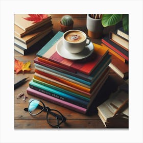 Books And Coffee 1 Canvas Print