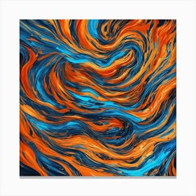 Blue And Orange Swirls 2 Leinwandbild