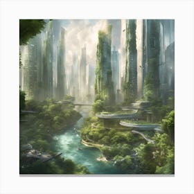 Futuristic City Canvas Print