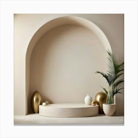 White Wall With Gold Accents Canvas Print