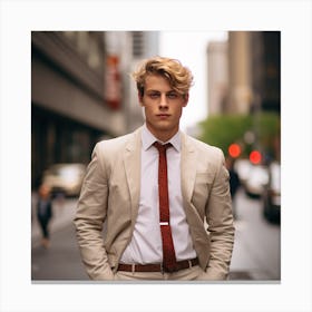 Young Man In A Suit Canvas Print