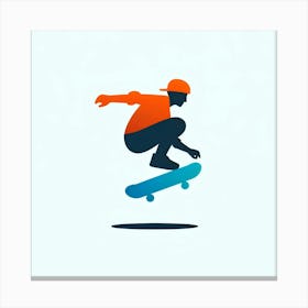 Skateboarder In The Air Canvas Print