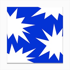 Blue And White Starbursts Canvas Print