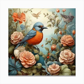 Bird In The Garden Canvas Print