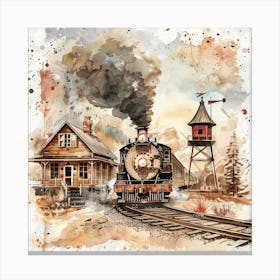 Vintage Steam Train Canvas Print