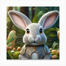 Bunny In Armor Canvas Print