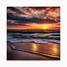 Sunset On The Beach 100 Canvas Print