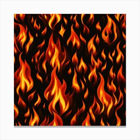 Flames On Black Background 28 Canvas Print