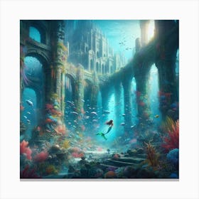 Little Mermaid paintings art print Canvas Print