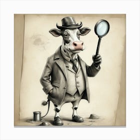 Detective Cow 2 Canvas Print