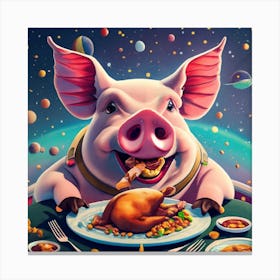 Pig Chicken Dinner Canvas Print