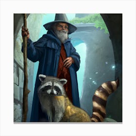Wizard with Raccoon Canvas Print
