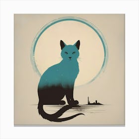 Cat In The Moonlight 1 Canvas Print