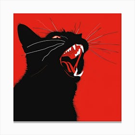 Black Cat Roaring 4 Canvas Print