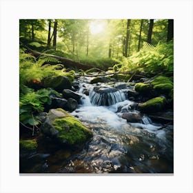 Stream In The Forest Canvas Print