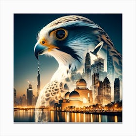 Falcon In Dubai Canvas Print