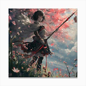 Anime Female Nature Warrior Canvas Print