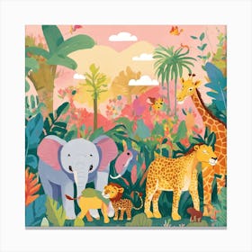 Giraffes In The Jungle Canvas Print