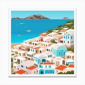 Greek Village Canvas Print