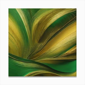 Green And Yellow Abstract Painting Canvas Print