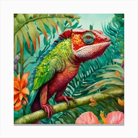 Lizard In The Jungle Canvas Print