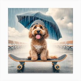 Dog In The Rain 2 Canvas Print