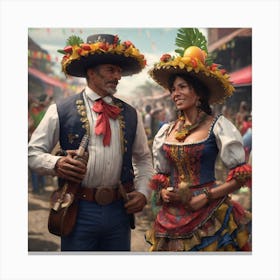 Mexican Couple Canvas Print