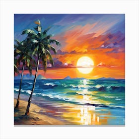 Sunset At The Beach 2 Canvas Print