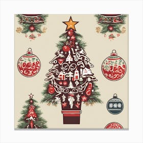 Christmas Tree Ornaments Canvas Print