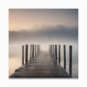 967448 A Wooden Pier At Misty Dawn In A Still Sea Xl 1024 V1 0 1 Canvas Print