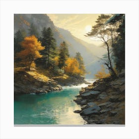 'Riverside' 3 Canvas Print