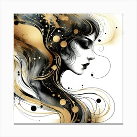 Gold And Black Abstract Painting 1 Canvas Print