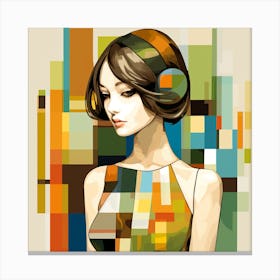 Girl With Headphones Canvas Print