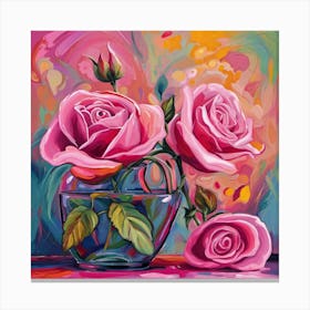 Pink rose lucky charm Canvas Print